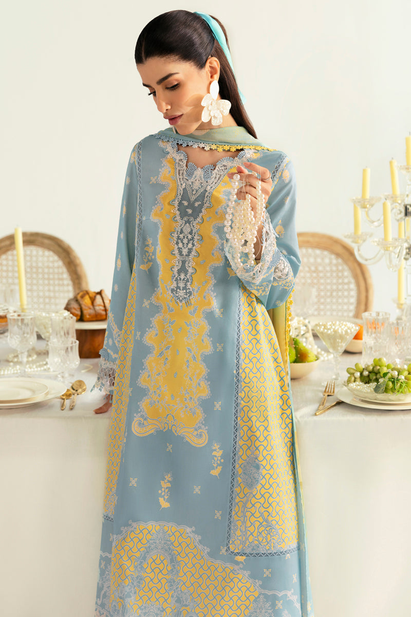 Qalamkar QPrints Unstitched Printed Lawn 3Pc Suit PQ-06A ELVA