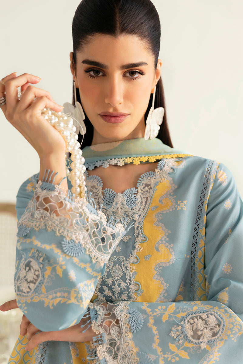 Qalamkar QPrints Unstitched Printed Lawn 3Pc Suit PQ-06A ELVA