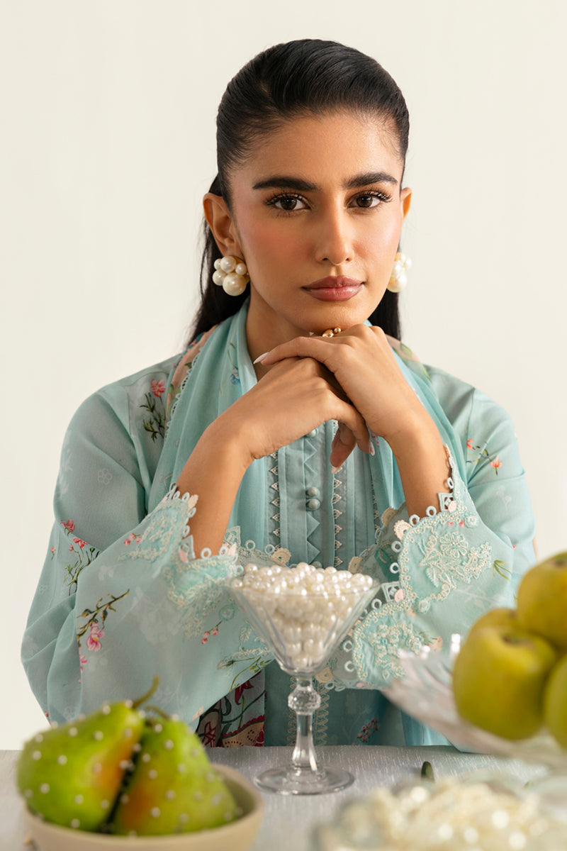 Qalamkar QPrints Unstitched Printed Lawn 3Pc Suit PQ-08B RENA
