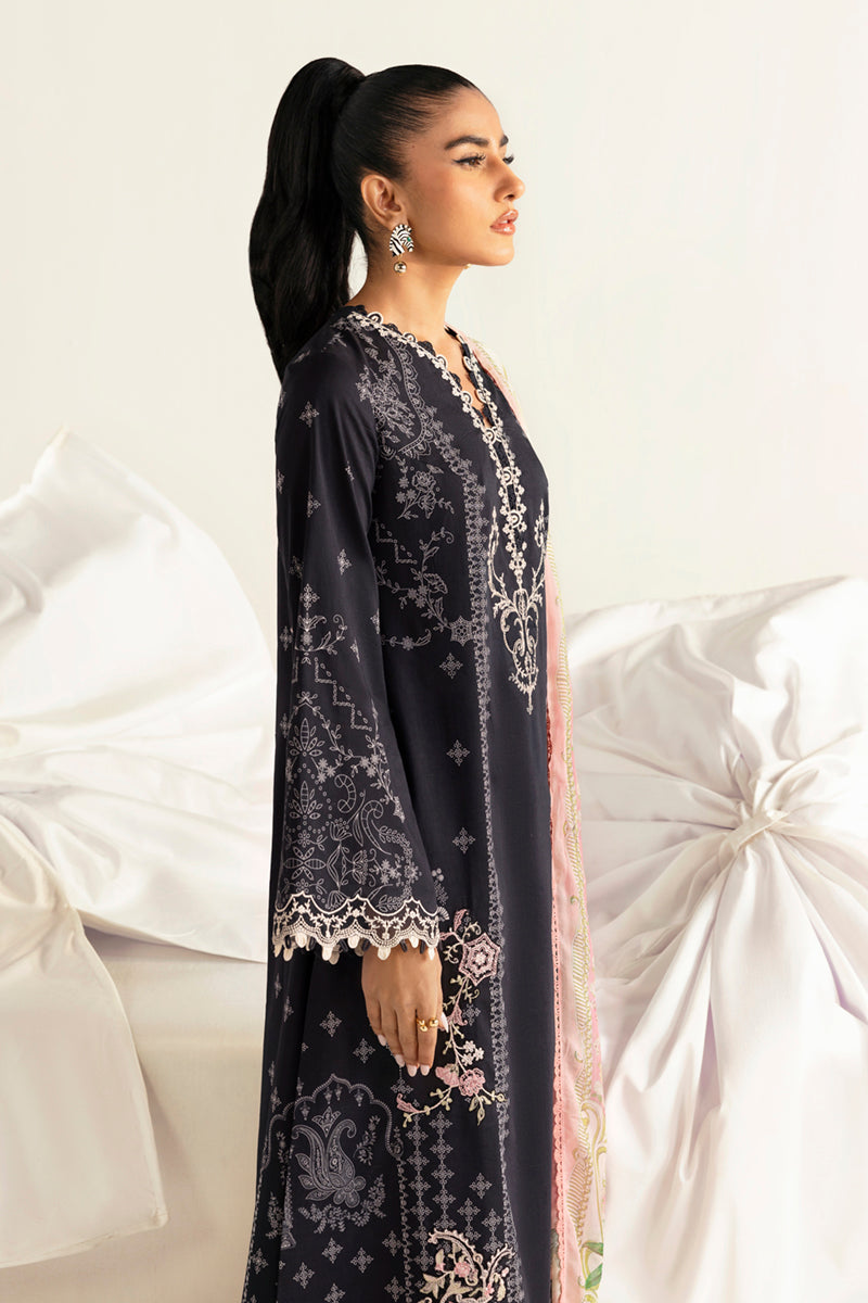 Qalamkar QPrints Unstitched Printed Lawn 3Pc Suit PQ-09B NORA