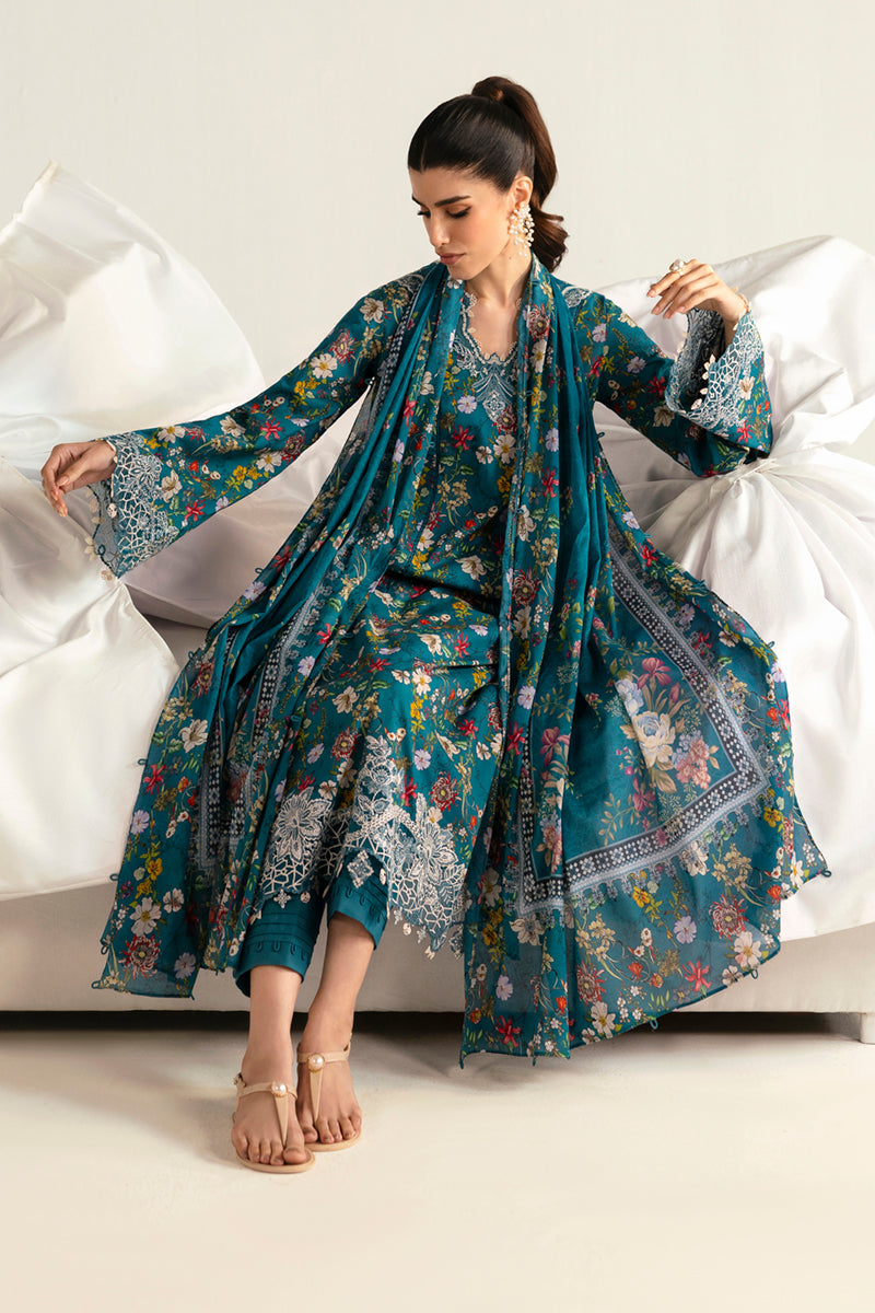 Qalamkar QPrints Unstitched Printed Lawn 3Pc Suit PQ-10A FAHA