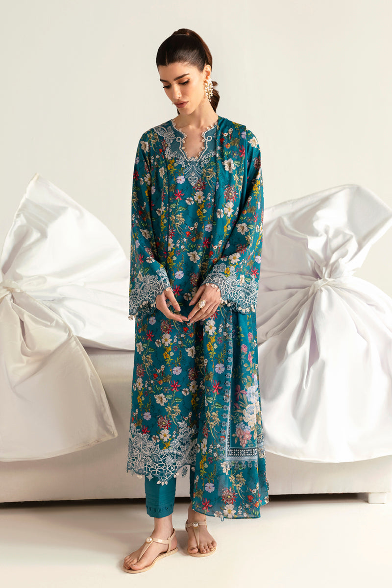 Qalamkar QPrints Unstitched Printed Lawn 3Pc Suit PQ-10A FAHA