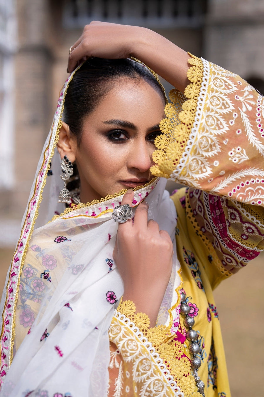 Ittehad Textiles Unstitched Embroidered Lawn 3Pc Suit LF-EM24-3P-SUNEHRI
