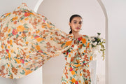 Feathers Frilly Flowers Unstitched Digital Printed Lawn 3Pc Suit PRIZON-FT712