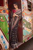 Gul Ahmed Chunri Embroidered Raw Silk Unstitched Saree PRS-42002