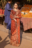 Gul Ahmed Chunri Embroidered Raw Silk Unstitched Saree PRS-42003