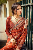 Gul Ahmed Chunri Embroidered Raw Silk Unstitched Saree PRS-42003