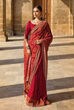 Gul Ahmed Chunri Embroidered Raw Silk Unstitched Saree PRS-42004