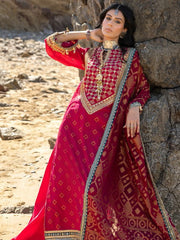 Gul Ahmed Chunri Embroidered Cotton Silk Unstitched 3Pc Suit PRW-42004