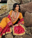 Gul Ahmed Chunri Embroidered Raw Silk Unstitched 3Pc Suit PRW-42006