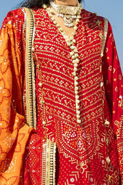 Gul Ahmed Chunri Embroidered Raw Silk Unstitched 3Pc Suit PRW-42007