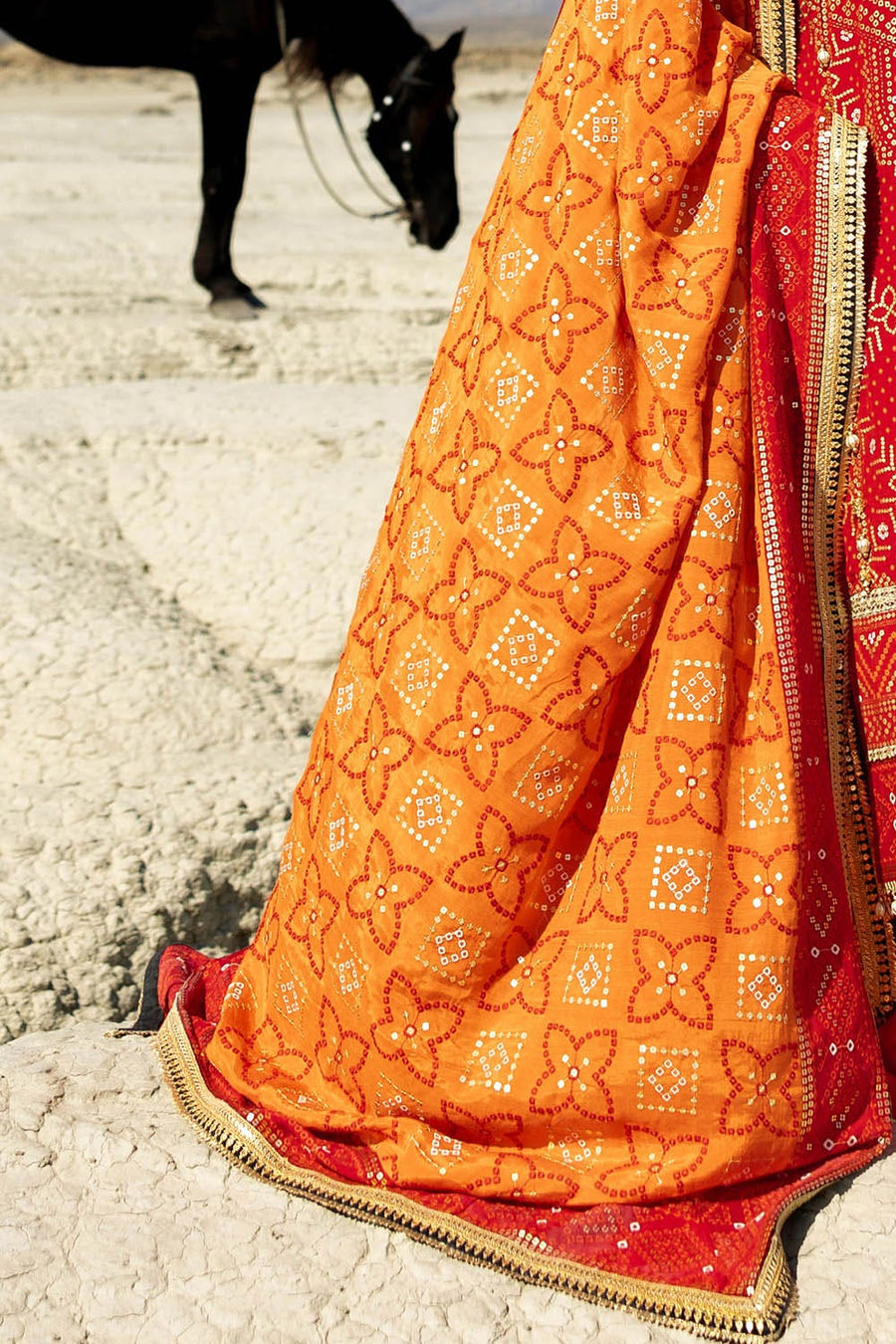 Gul Ahmed Chunri Embroidered Raw Silk Unstitched 3Pc Suit PRW-42007
