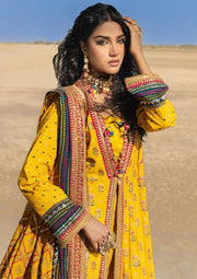 Gul Ahmed Chunri Embroidered Raw Silk Unstitched 3Pc Suit PRW-52020