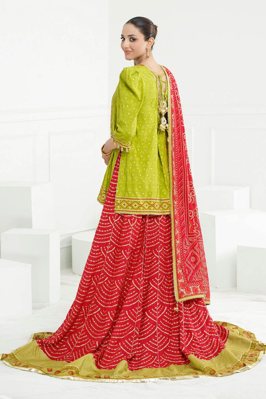 Gul Ahmed Chunri Embroidered Raw Silk Unstitched 3Pc Suit PRW-52021