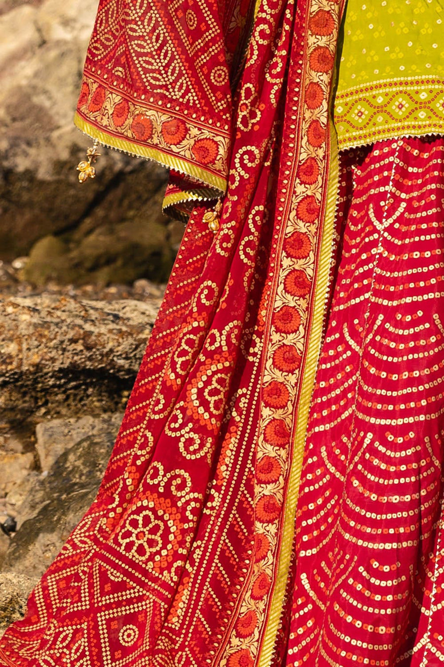 Gul Ahmed Chunri Embroidered Raw Silk Unstitched 3Pc Suit PRW-52021
