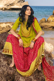 Gul Ahmed Chunri Embroidered Raw Silk Unstitched 3Pc Suit PRW-52021