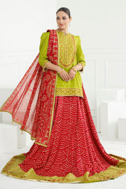 Gul Ahmed Chunri Embroidered Raw Silk Unstitched 3Pc Suit PRW-52021