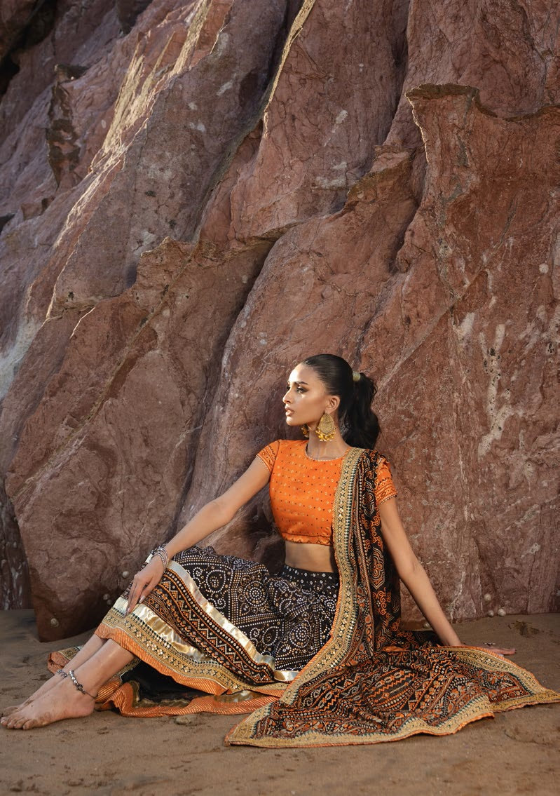 Gul Ahmed Chunri Embroidered Raw Silk Unstitched 3Pc Suit PRW-52022