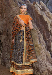 Gul Ahmed Chunri Embroidered Raw Silk Unstitched 3Pc Suit PRW-52022