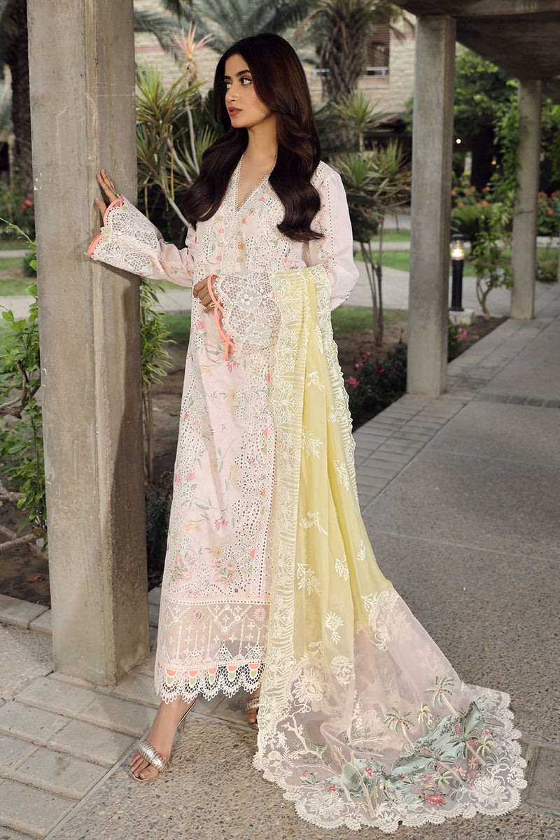 Qalamkar Festive Chikankari Lawn Unstitched 3Pc Suit PS-03 IRSA
