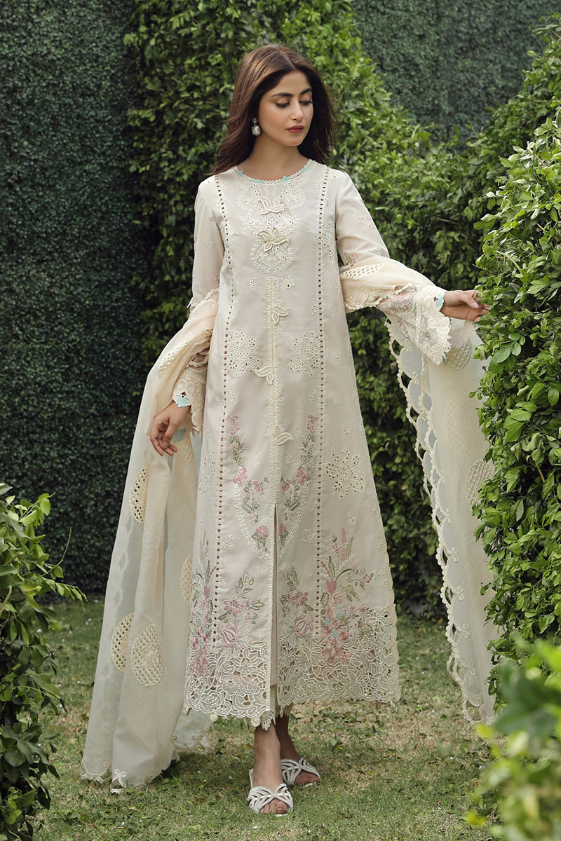 Qalamkar Festive Chikankari Lawn Unstitched 3Pc Suit PS-04 ZUHA
