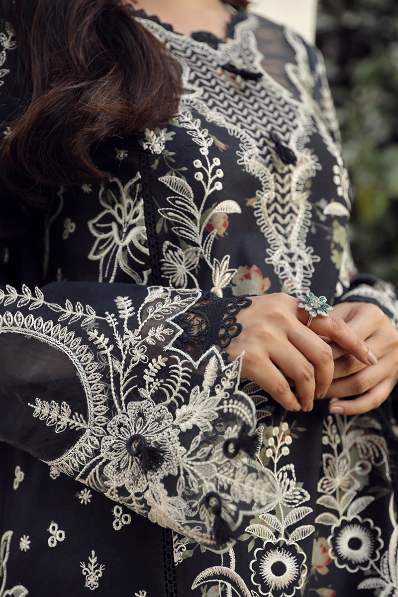 Qalamkar Festive Chikankari Lawn Unstitched 3Pc Suit PS-07 HAMNA