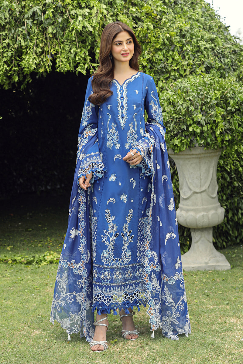 Qalamkar Festive Chikankari Lawn Unstitched 3Pc Suit PS-08 FARHEEN