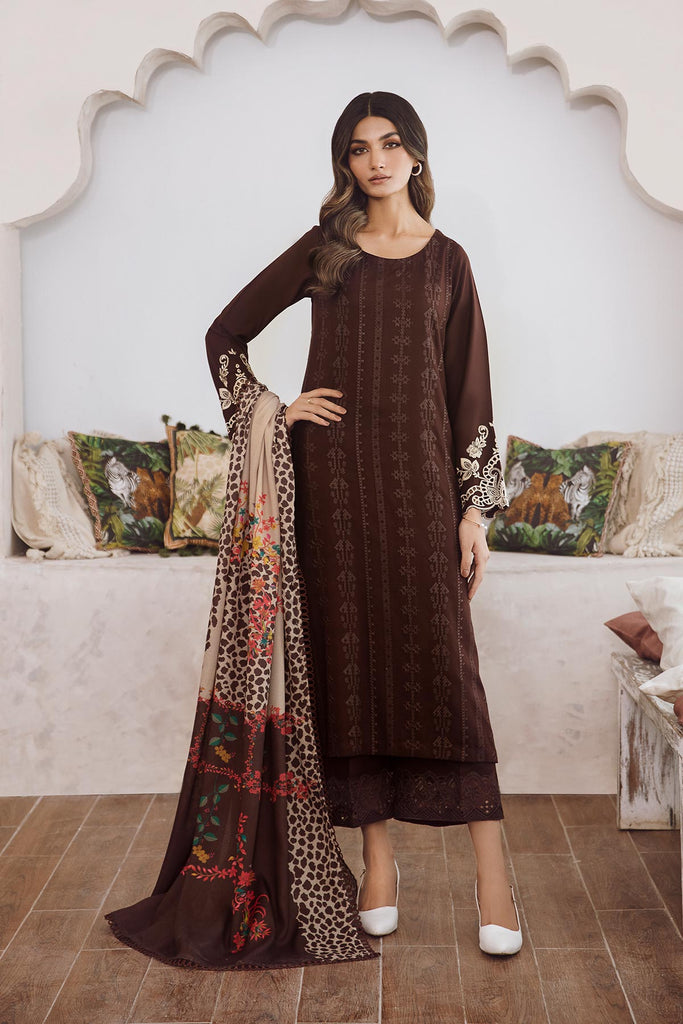 Charizma Poshima Embroidered Leather Unstitched 3Pc Suit PS3-01