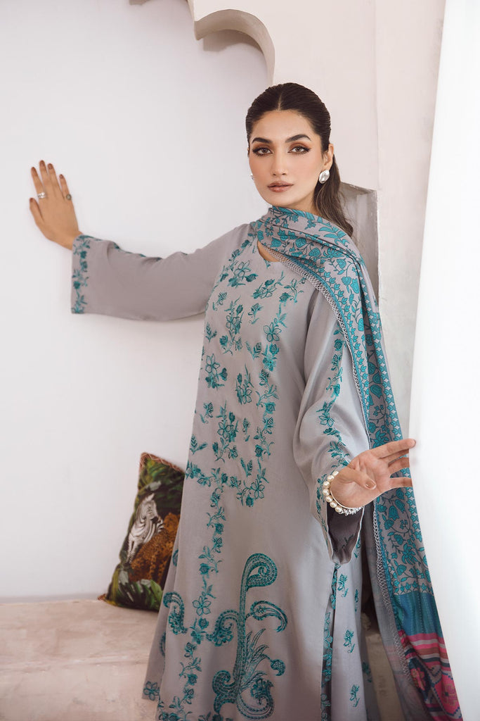 Charizma Poshima Embroidered Leather Unstitched 3Pc Suit PS3-04