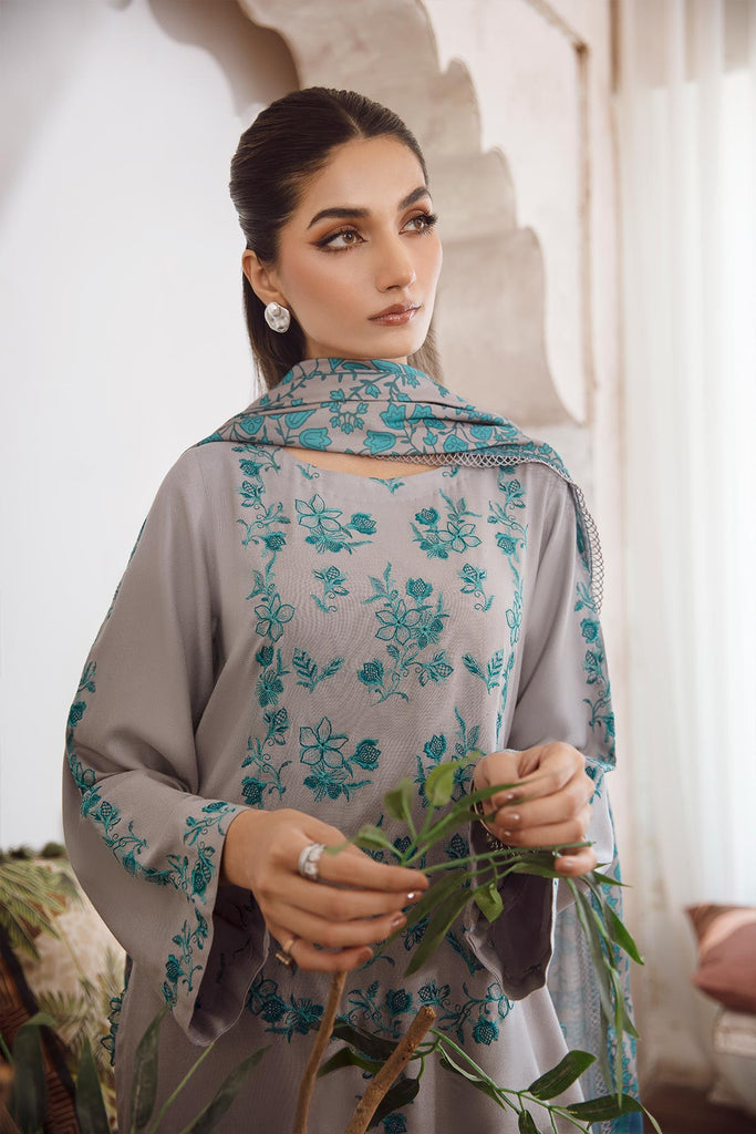 Charizma Poshima Embroidered Leather Unstitched 3Pc Suit PS3-04