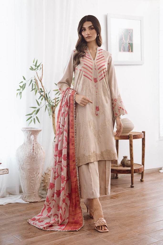 Charizma Poshima Embroidered Leather Unstitched 3Pc Suit PS3-06