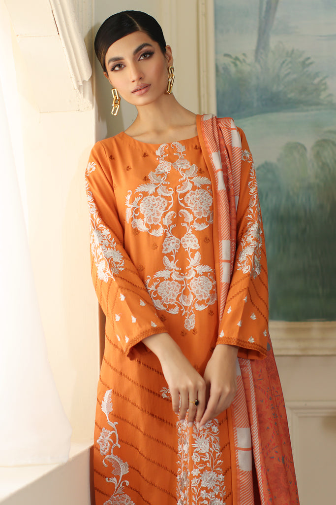 Charizma Poshima Embroidered Leather Unstitched 3Pc Suit PS3-08