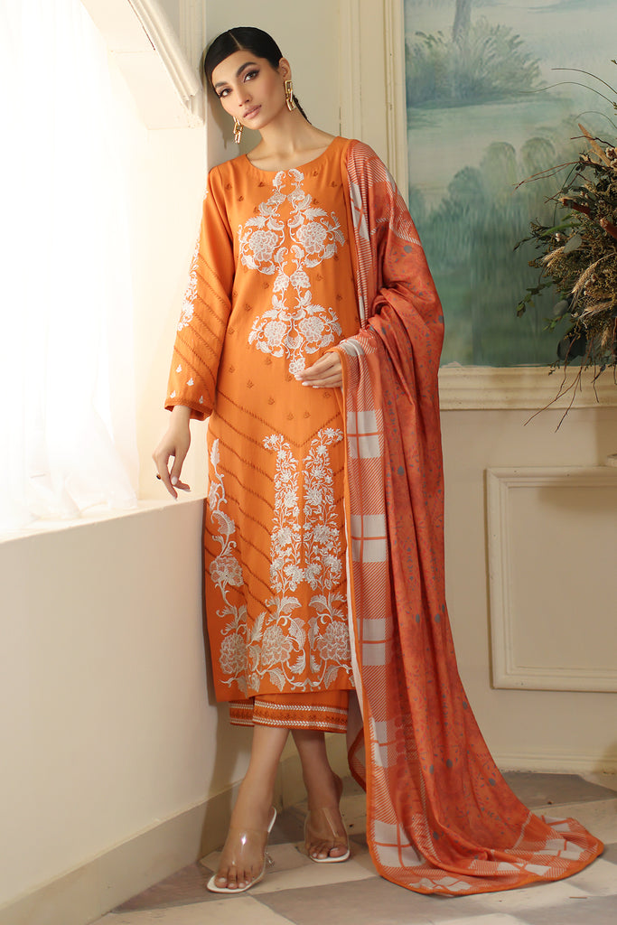 Charizma Poshima Embroidered Leather Unstitched 3Pc Suit PS3-08