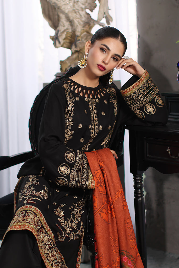 Charizma Poshima Embroidered Leather Unstitched 3Pc Suit PS3-15