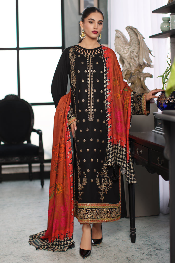 Charizma Poshima Embroidered Leather Unstitched 3Pc Suit PS3-15