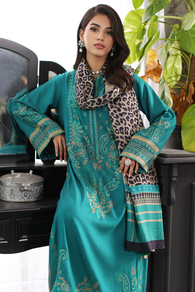 Charizma Poshima Embroidered Leather Unstitched 3Pc Suit PS3-16
