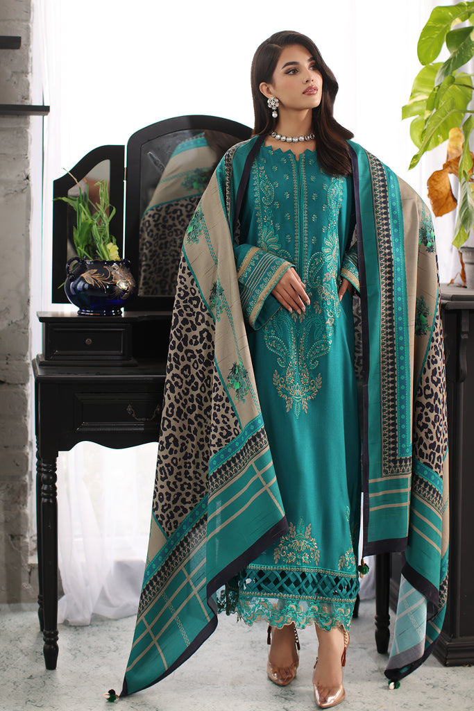 Charizma Poshima Embroidered Leather Unstitched 3Pc Suit PS3-16
