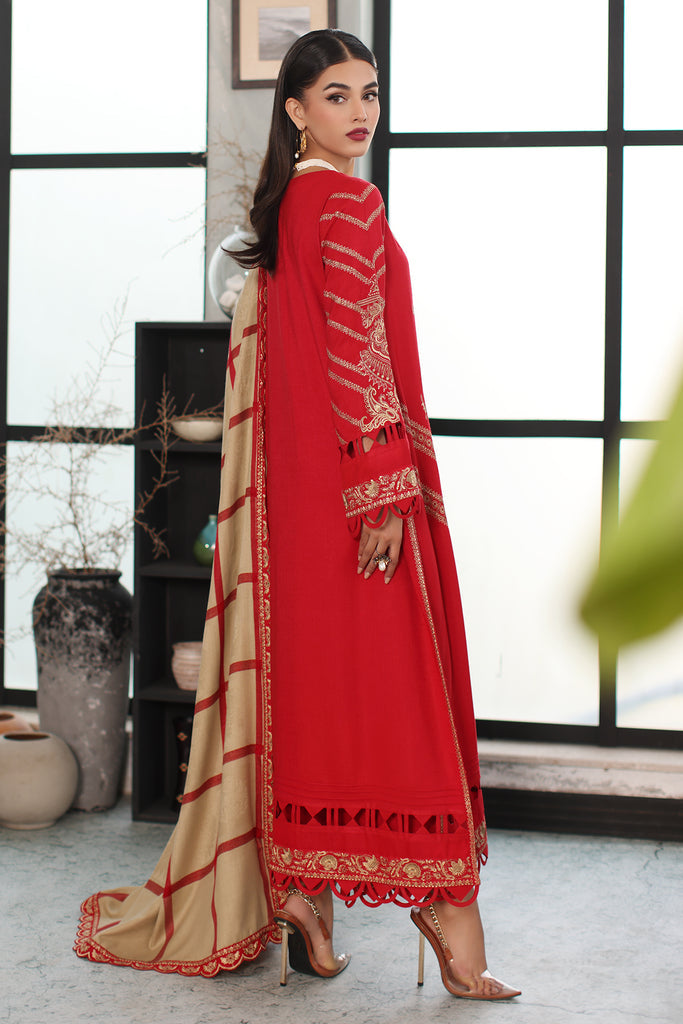 Charizma Poshima Embroidered Leather Unstitched 3Pc Suit PS3-18