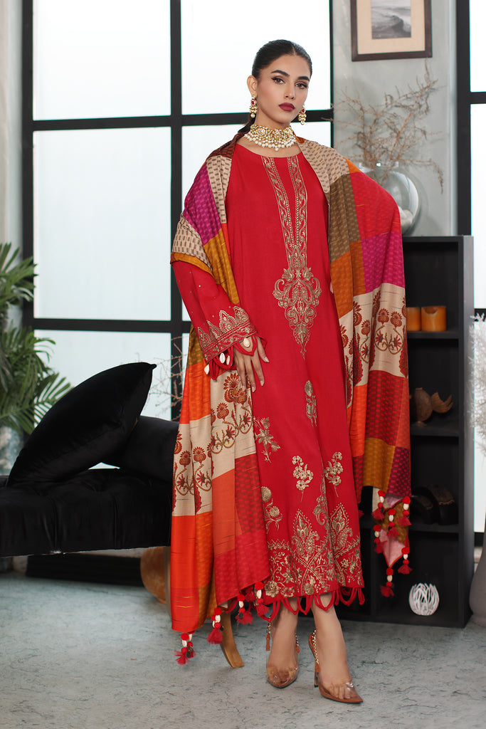 Charizma Poshima Embroidered Leather Unstitched 3Pc Suit PS3-21