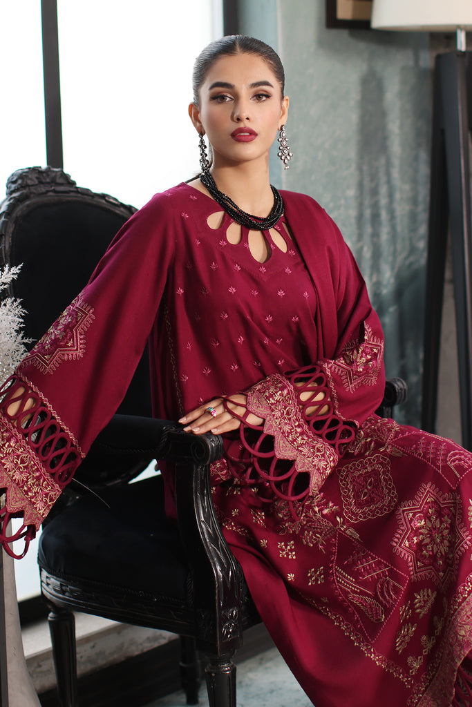 Charizma Poshima Embroidered Leather Unstitched 3Pc Suit PS3-24