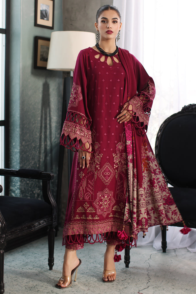 Charizma Poshima Embroidered Leather Unstitched 3Pc Suit PS3-24