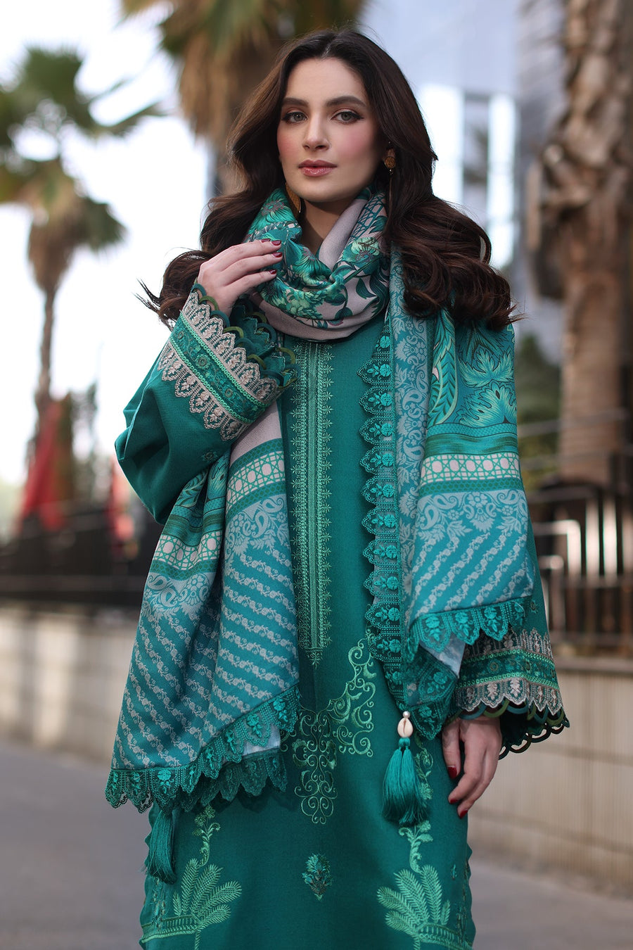 Charizma Poshima Embroidered Leather Unstitched 3Pc Suit PS4-11