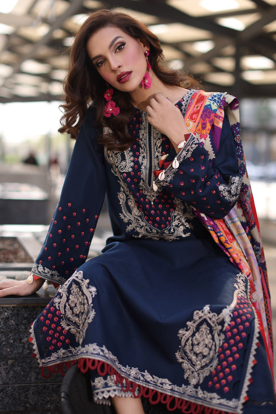 Charizma Poshima Embroidered Leather Unstitched 3Pc Suit PS4-14
