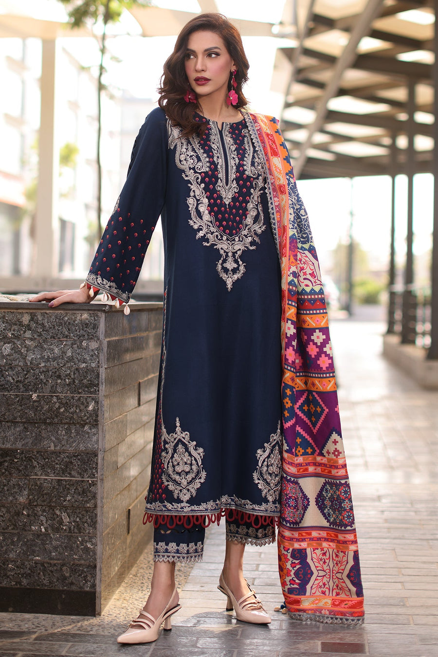 Charizma Poshima Embroidered Leather Unstitched 3Pc Suit PS4-14