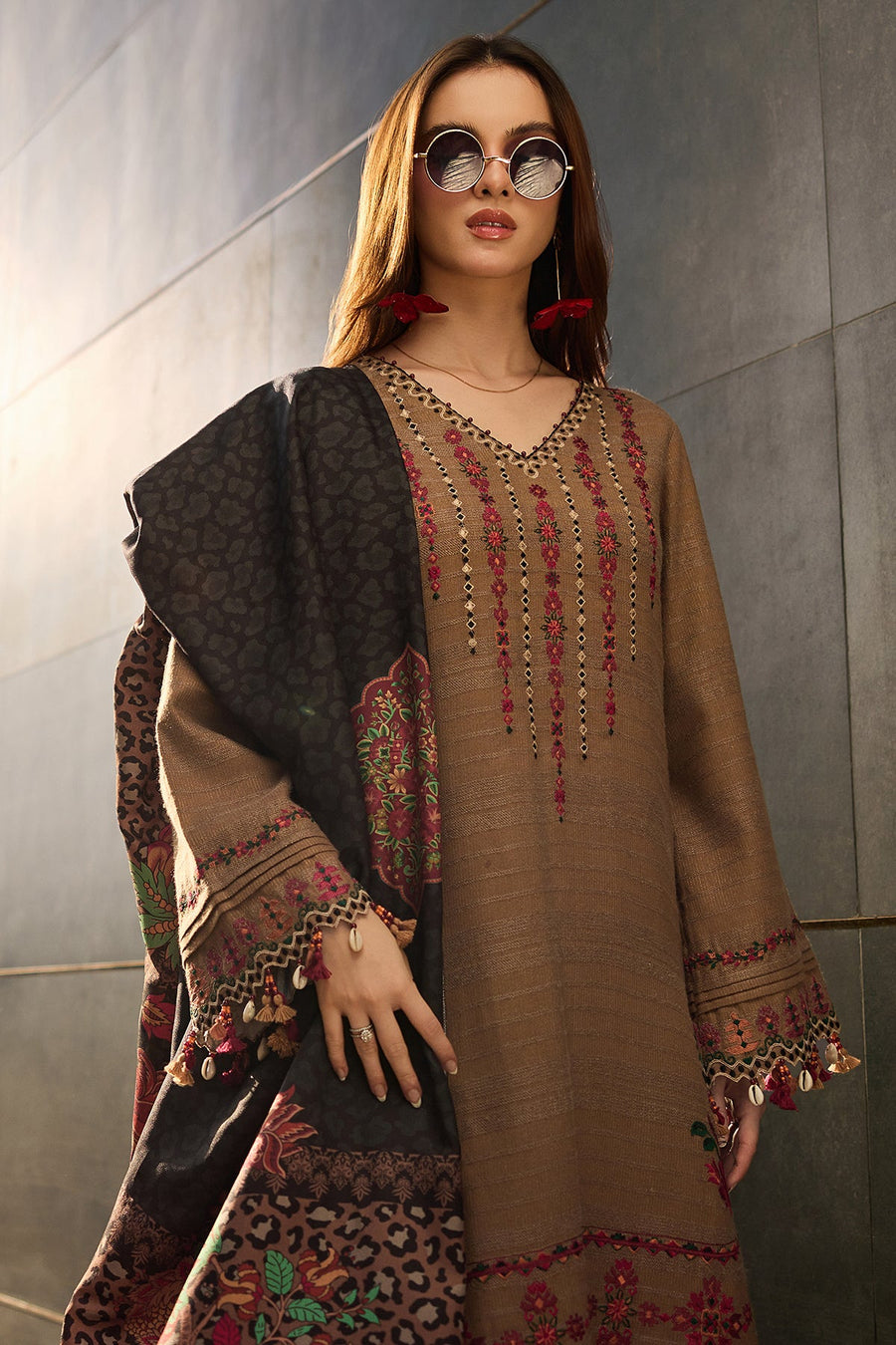 Charizma Poshima Vol-02 Embroidered Leather Unstitched 3Pc Suit PSW5-11