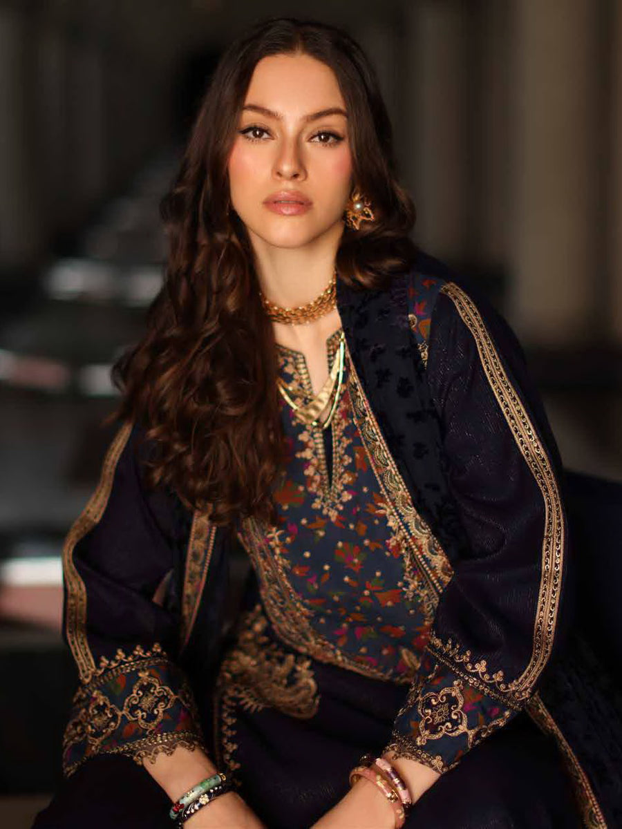 Charizma Poshima Vol-03 Embroidered Leather Unstitched 3Pc Suit PSW5-16