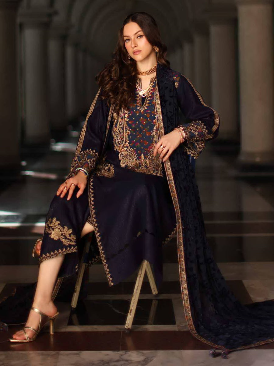Charizma Poshima Vol-03 Embroidered Leather Unstitched 3Pc Suit PSW5-16