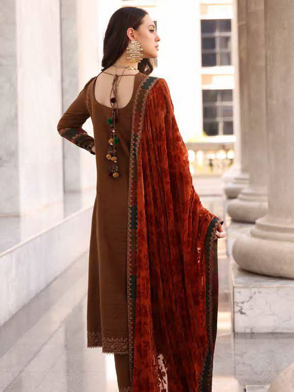 Charizma Poshima Vol-03 Embroidered Leather Unstitched 3Pc Suit PSW5-18