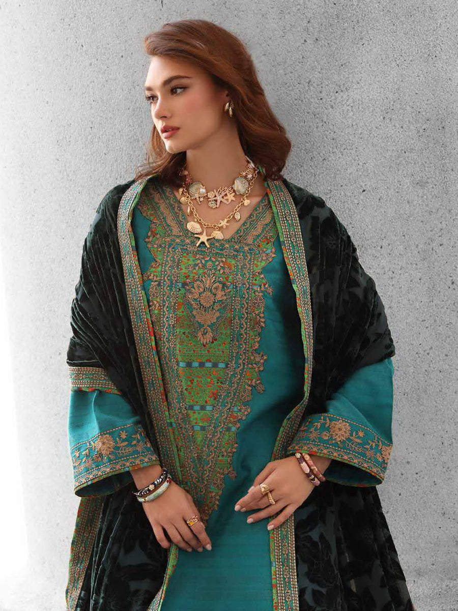 Charizma Poshima Vol-03 Embroidered Leather Unstitched 3Pc Suit PSW5-19