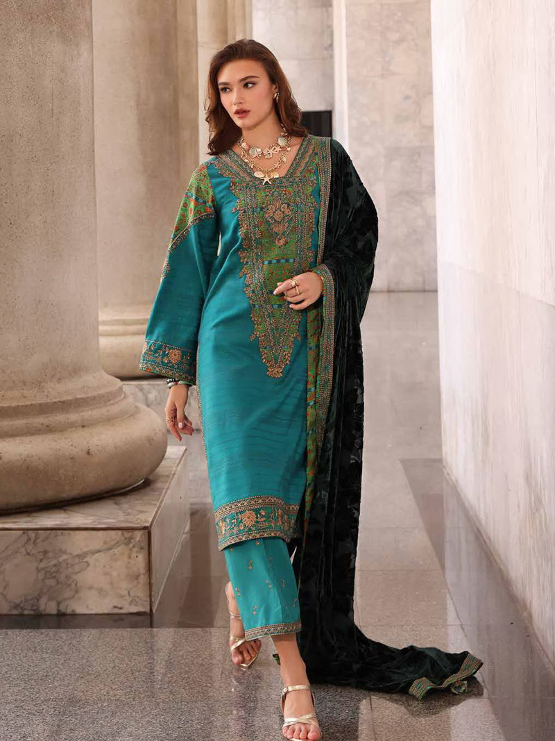 Charizma Poshima Vol-03 Embroidered Leather Unstitched 3Pc Suit PSW5-19